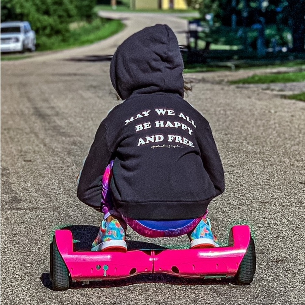 Spiritual Gangster Hoodie Sweatshirt Rainbow “May We All Be Happy And Free” Sz 6